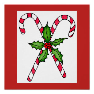 Candy Cane Print Poster