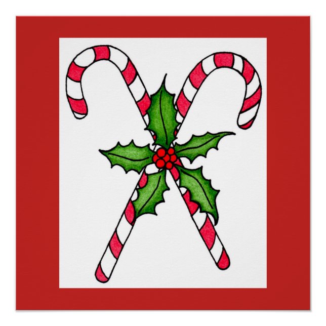 Candy Cane Print Poster (Vorderseite)