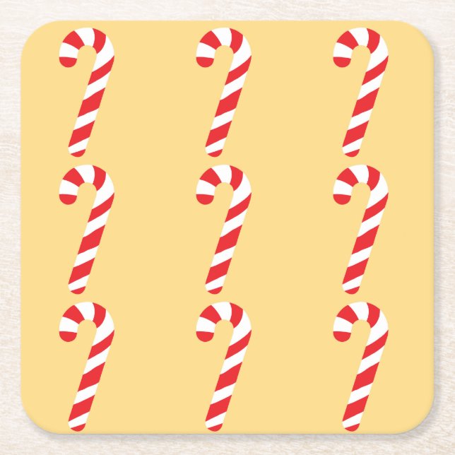 Candy Cane Rechteckiger Pappuntersetzer (Vorderseite)