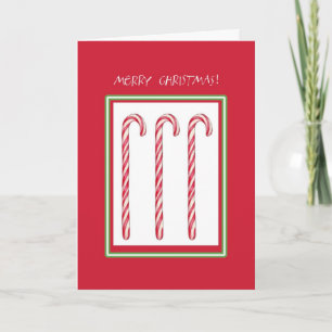 Candy Cane Red Christmas Card Feiertagskarte