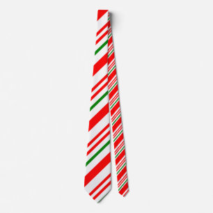 Candy Cane Red Green White Christmas Pattern Krawatte