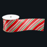 Candy Cane Red Green White Christmas Pattern Satinband<br><div class="desc">Satinband mit Zuckerrohrmuster. Geschenkverpackung für die ganze Familie und für alle Altersgruppen. Zeitloses Muster für Ihren Urlaub.</div>
