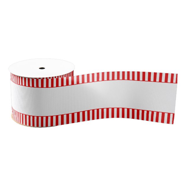 Candy Cane Red Stripe Edge Ripsband (Spule)