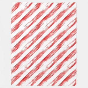 Candy Cane Red Stripes Weihnachten Fleecedecke