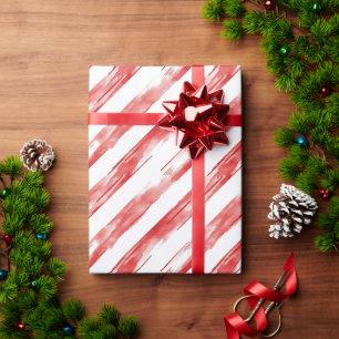 Candy Cane Red Stripes Weihnachten Geschenkpapier