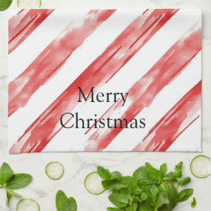 Candy Cane Red Stripes Weihnachten Geschirrtuch