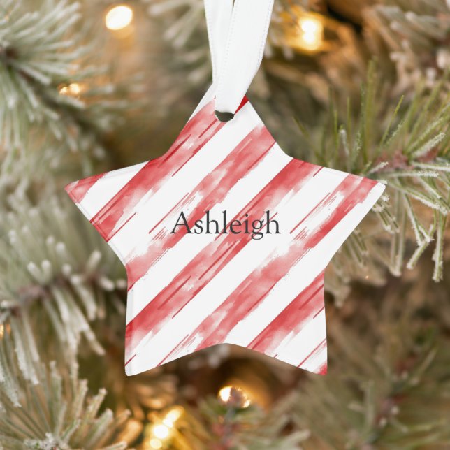 Candy Cane Red Stripes Weihnachten Ornament (Baum)