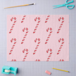 Candy cane red white stripes on pink watercolor  seidenpapier