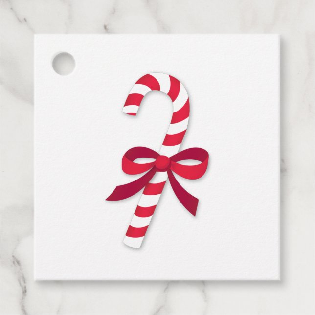Candy Cane Ribbon Classic Illustration Geschenkanhänger (Vorderseite)