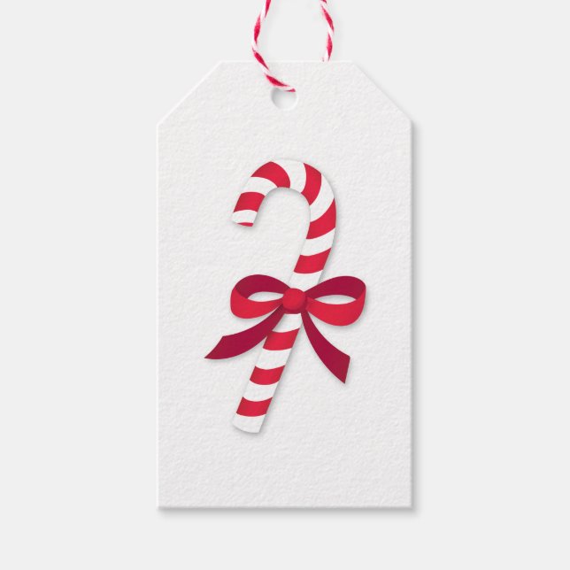 Candy Cane Ribbon Classic Illustration Geschenkanhänger (Vorderseite)