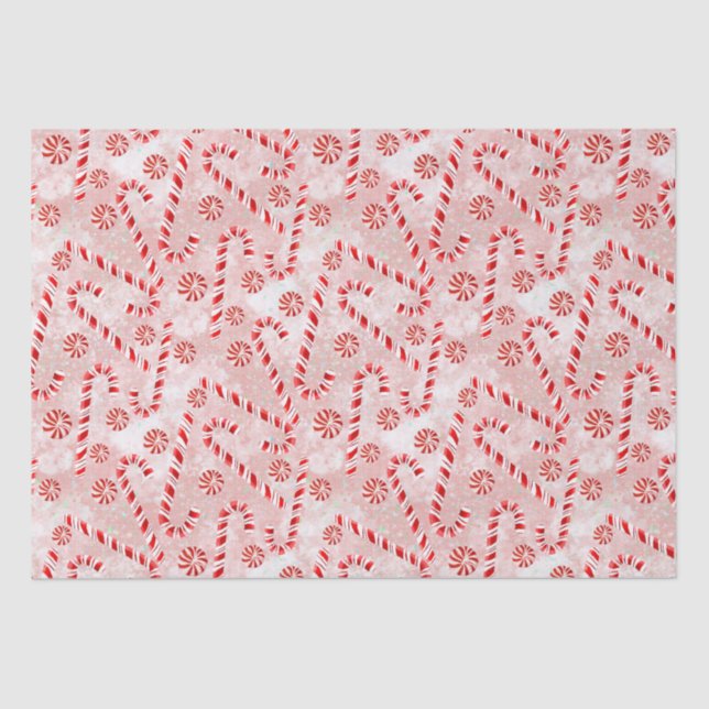 Candy Cane rosa Wrapping Paper Seidenpapier (Vorderseite)