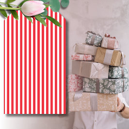 Candy Cane Rot und Weiß einfach, horizontal gestre Geschenkanhänger