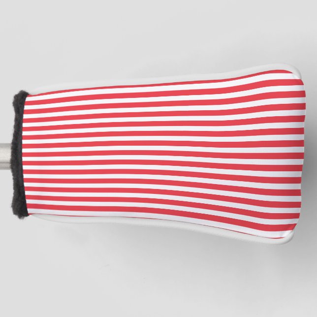 Candy Cane Rot und Weiß einfach, horizontal gestre Golf Headcover (Vorderseite)