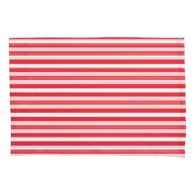 Candy Cane Rot und Weiß einfach, horizontal gestre Kissenbezug (Vorderseite)