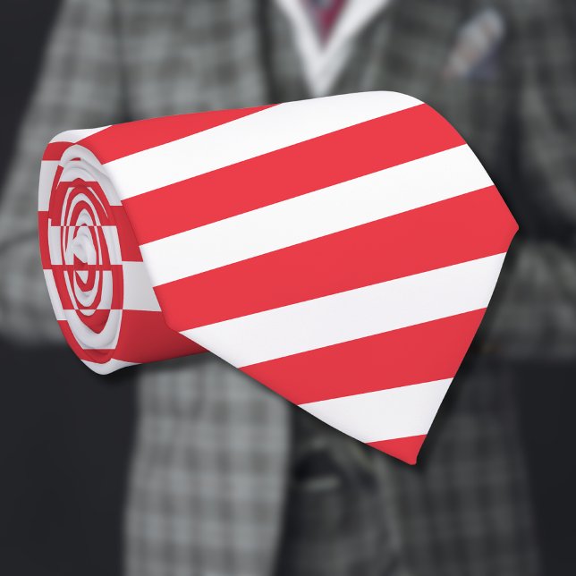 Candy Cane Rot und Weiß einfach, horizontal gestre Krawatte (Von Creator hochgeladen)