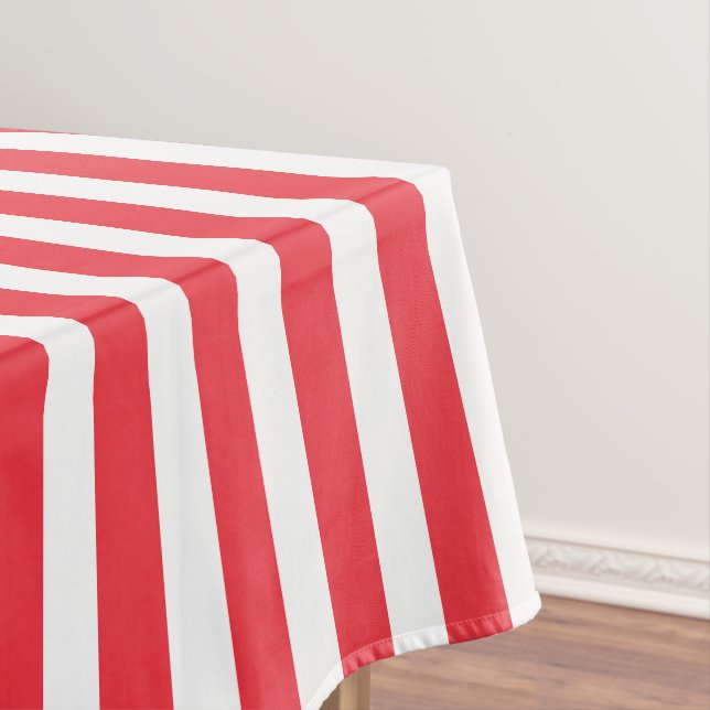 Candy Cane Rot und Weiß einfach, horizontal gestre Tischdecke (Beispiel)