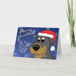 Candy Cane Rottweiler Weihnachtskarte Feiertagskarte