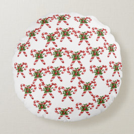 Candy Cane Round Pillow Weihnachten Rundes Kissen