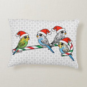 Candy Cane Santa Budgies Dekokissen