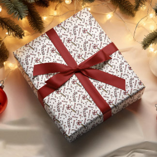 Candy Cane Set 3 Wrapping Paper Geschenkpapier Set