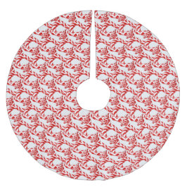 CANDY CANE SNAKE auf dem WEISSEN Baumrock Polyester Weihnachtsbaumdecke