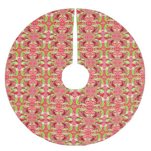 CANDY CANE SNAKE auf PINK-Baumrock Polyester Weihnachtsbaumdecke