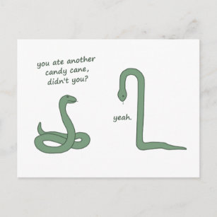 Candy Cane Snake Postkarte