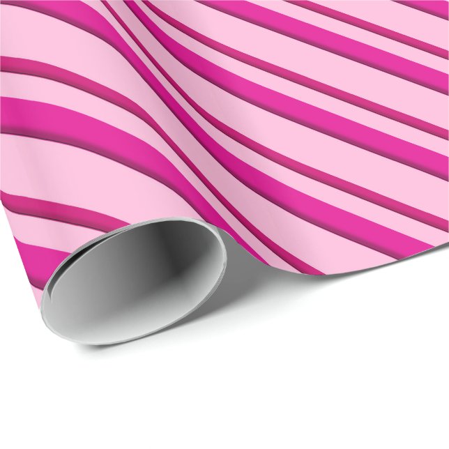 Candy Cane Streifen in Peppermint Pink Geschenkpapier (Rolleneckpunkt)