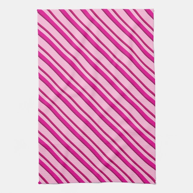 Candy Cane Streifen in Peppermint Pink Geschirrtuch (Vertikal)
