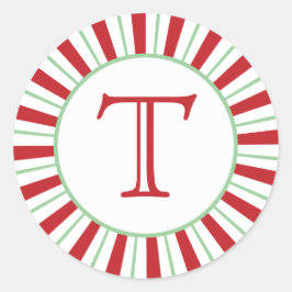 Candy Cane Stripe | Holiday Monogram Sticker
