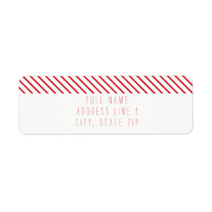 Candy Cane Stripe Holiday Rücksendeadresse