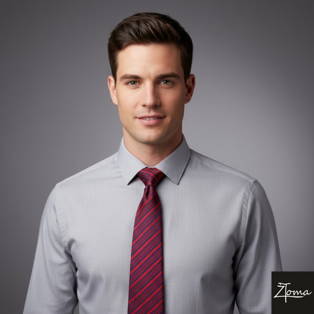 Candy Cane Stripe Red blue Bow Festive Christmas  Krawatte (Von Creator hochgeladen)