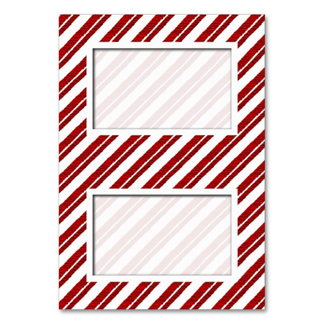 Candy Cane Stripe Tented Holiday Name Platzkarten Tischnummer (Vorderseite)