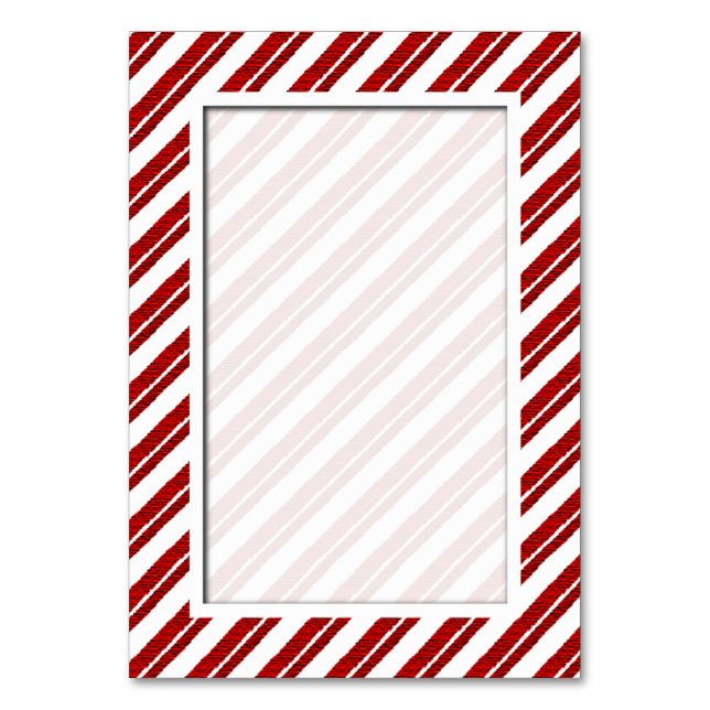 Candy Cane Stripe Tischnummer Cards (Vorderseite)