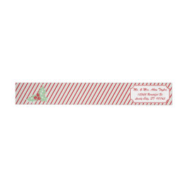Candy Cane Stripe Wraparound Address Label