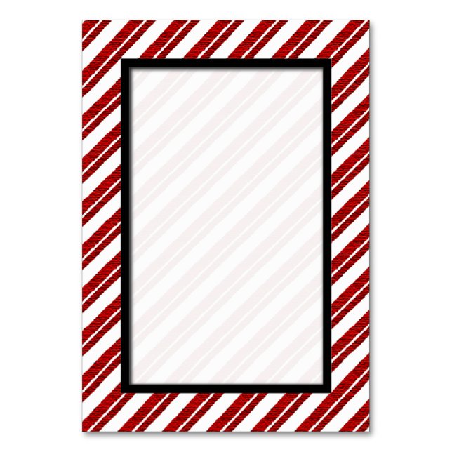 Candy Cane Striped Holiday Tischnummer Cards (Vorderseite)