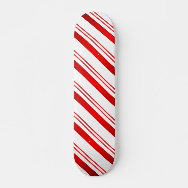 Candy Cane Striped Skateboard (Vorne)