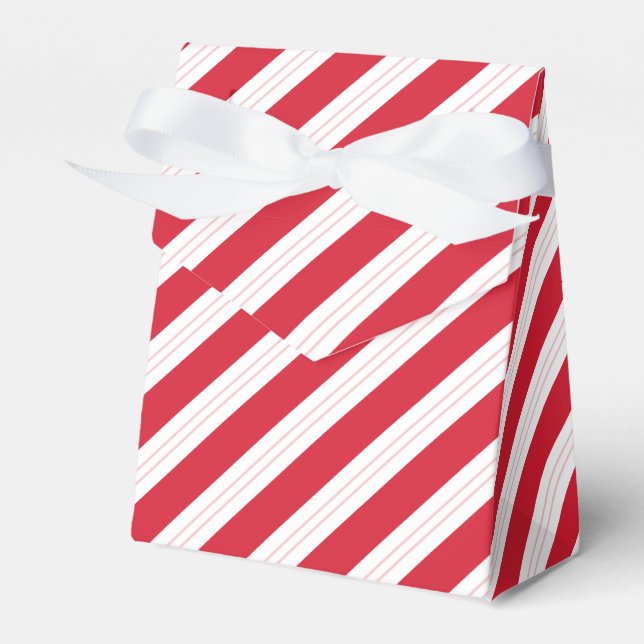 Candy Cane Striped Tent Christmas Party Favor Box Geschenkschachtel (Vorderseite)
