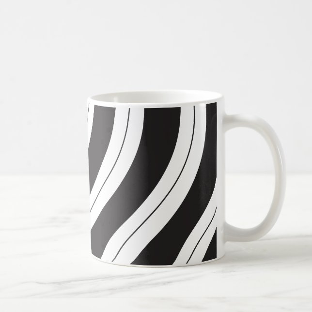 Candy Cane Stripes Black and White Kaffeetasse (Rechts)