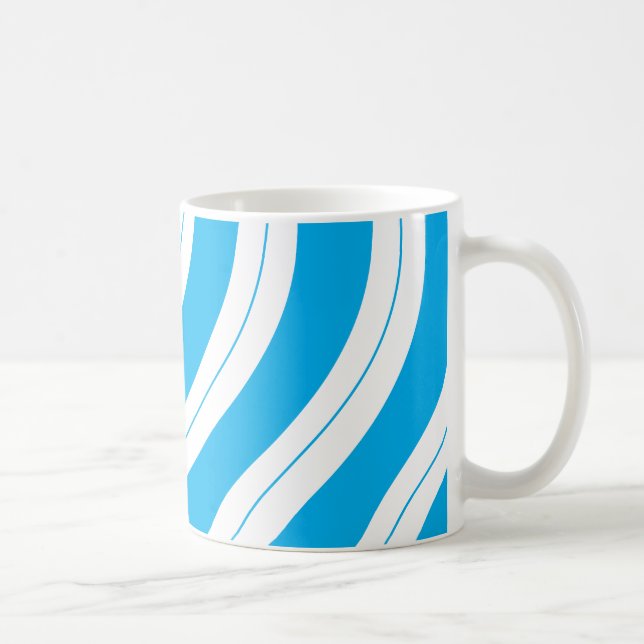 Candy Cane Stripes Blue Christmas Kaffeetasse (Rechts)
