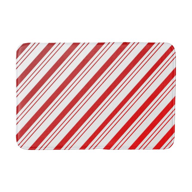 Candy Cane Stripes Christmas Bath Mat Badematte (Vorderseite)