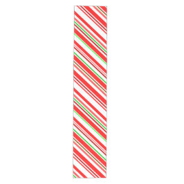 Candy Cane Stripes Christmas Red White Green Mittelgroßer Tischläufer