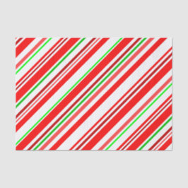 Candy Cane Stripes Diagonal Muster Rot Grün Seidenpapier