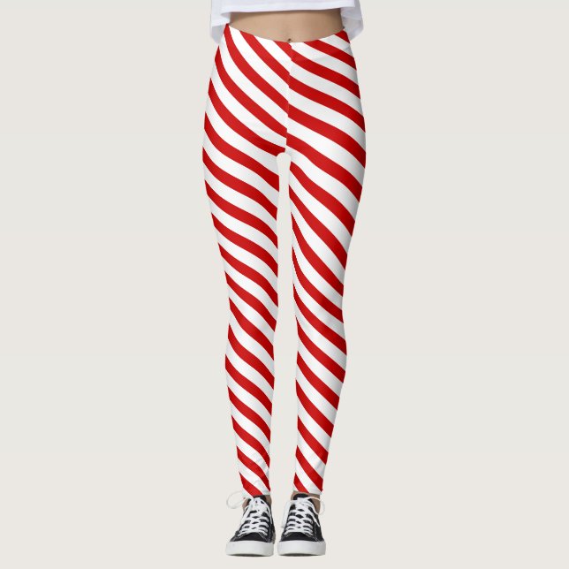 Candy Cane Stripes festival Leggings (Vorderseite)