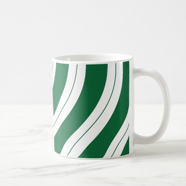 Candy Cane Stripes Festive Green Christmas Kaffeetasse (Rechts)