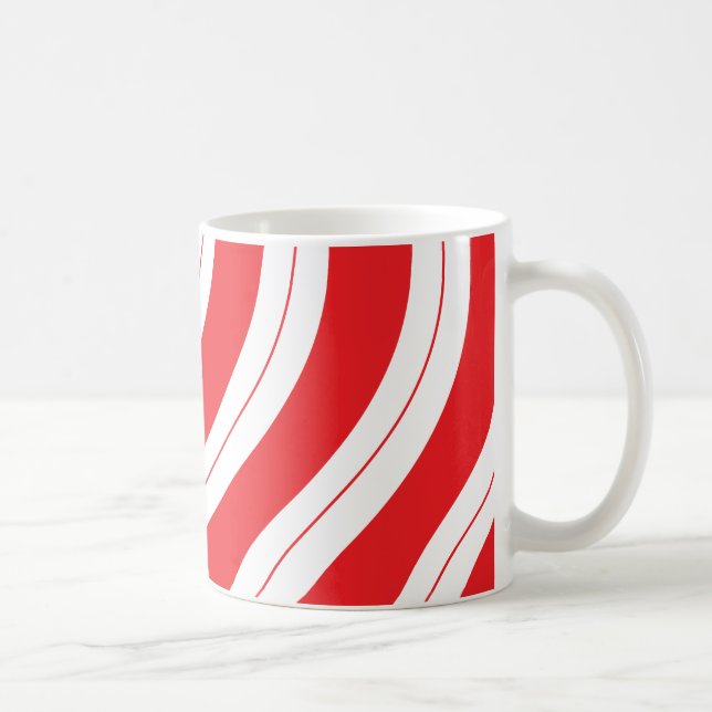 Candy Cane Stripes Festive Red Christmas Kaffeetasse (Rechts)