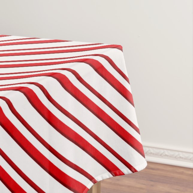 Candy Cane Stripes, Peppermint Rot und Weiß Tischdecke (Beispiel)