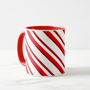 Candy Cane Stripes, Pfefferminzrot und weiß Tasse