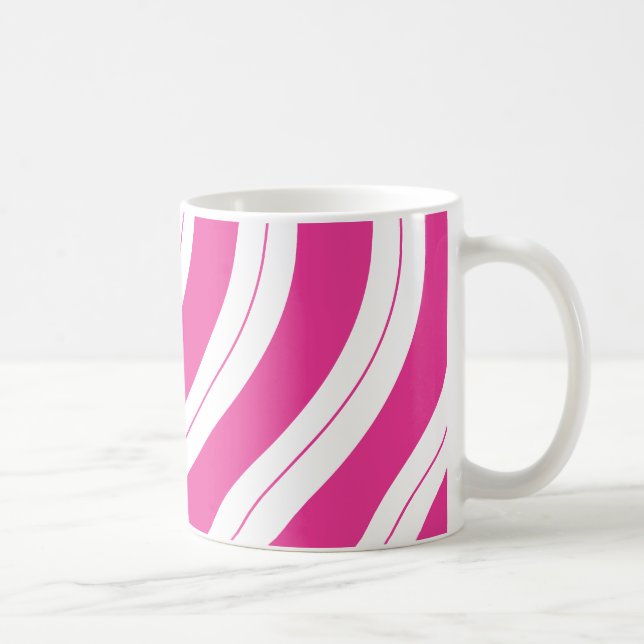 Candy Cane Stripes Pink Christmas Kaffeetasse (Rechts)