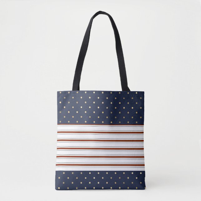 Candy Cane Stripes & Polka Dots Tasche (Vorderseite)